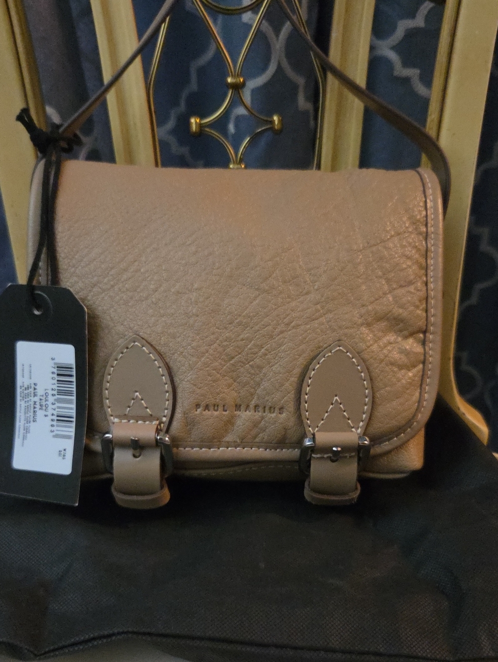 French Leather Crossbody Bag - Classic Satchel Style